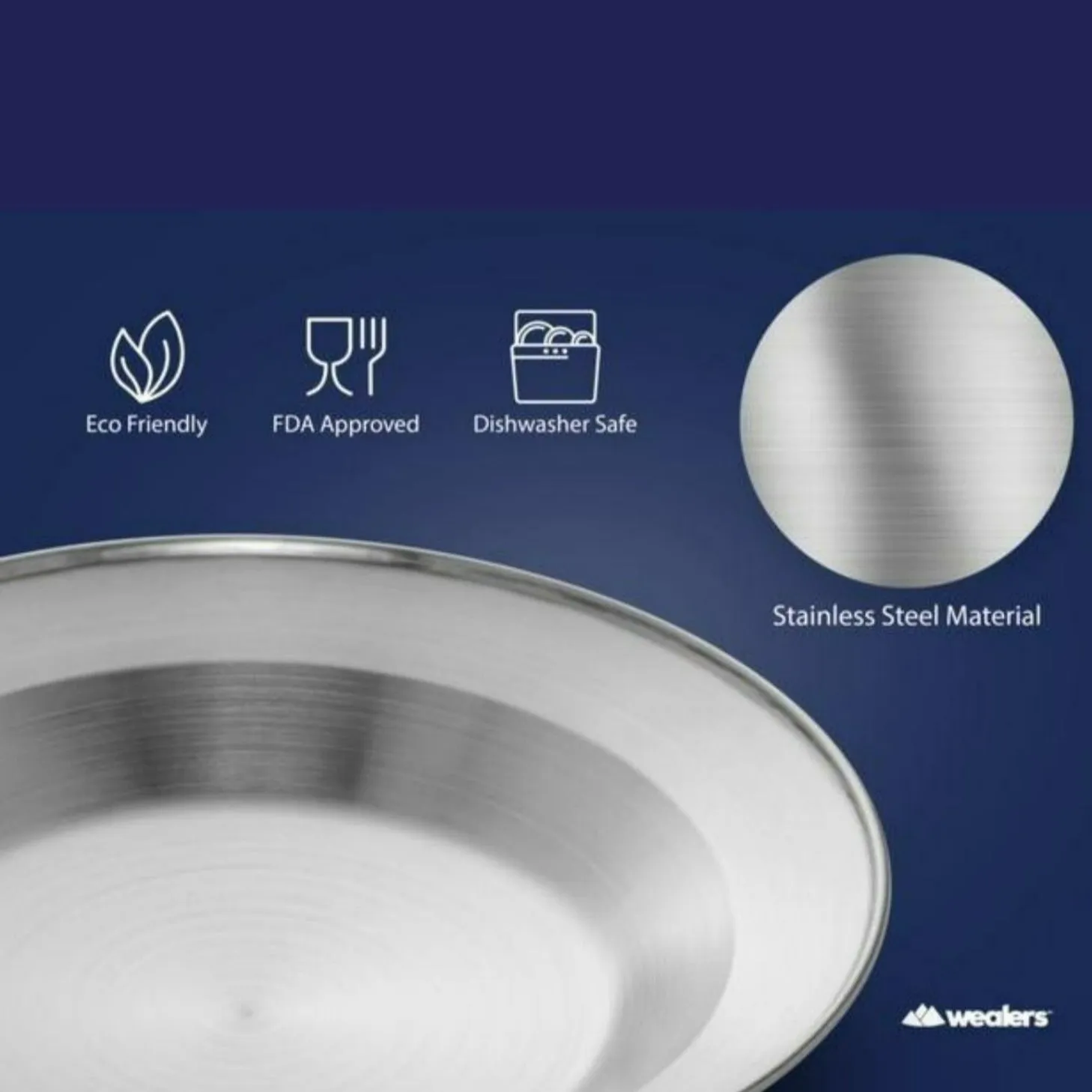 Stainless Steel Plates and Bowls Camping Dinnerware Set for Kids and Adults with Travel Kit