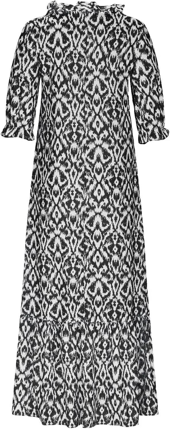 Summer Dresses for Women 2025 Boho Floral Print Long Dress Plus Size Maxi Sundress Flowy Beach Vacation Dress Outfits