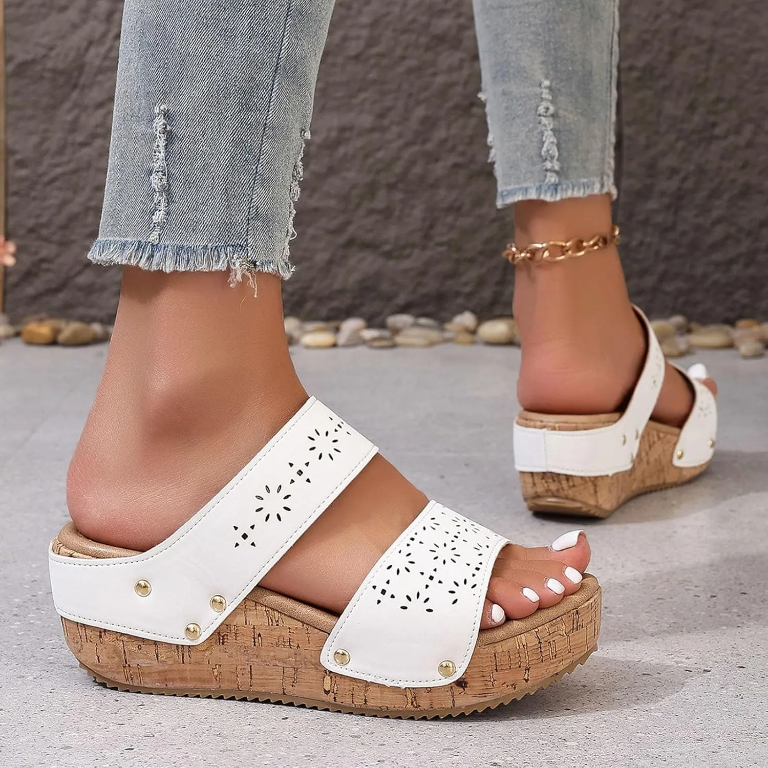Summer Sandals for Women 2025 Orthopedic Wedge Platform Sandal Womens Ankle Strappy Open Toe Espadrilles Dressy Casual Boho Beach Ladies Wedges
