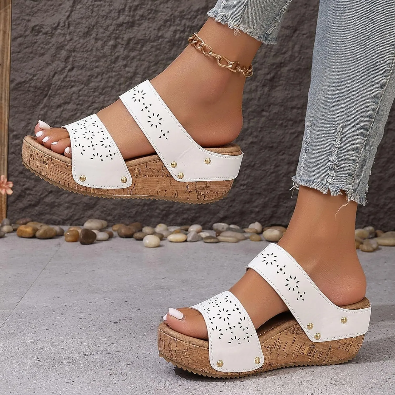 Summer Sandals for Women 2025 Orthopedic Wedge Platform Sandal Womens Ankle Strappy Open Toe Espadrilles Dressy Casual Boho Beach Ladies Wedges