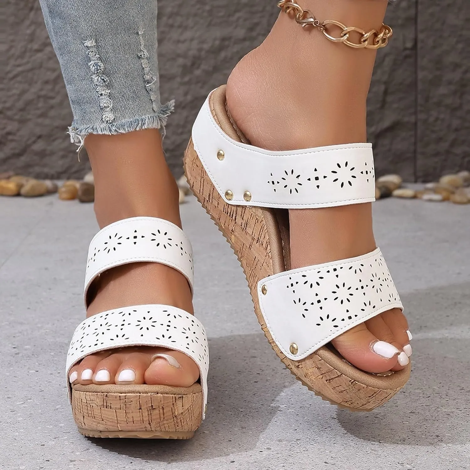 Summer Sandals for Women 2025 Orthopedic Wedge Platform Sandal Womens Ankle Strappy Open Toe Espadrilles Dressy Casual Boho Beach Ladies Wedges