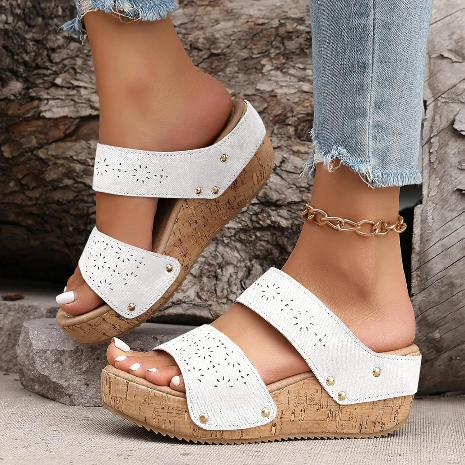 Summer Sandals for Women 2025 Orthopedic Wedge Platform Sandal Womens Ankle Strappy Open Toe Espadrilles Dressy Casual Boho Beach Ladies Wedges