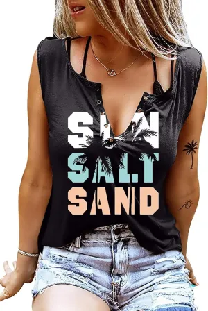 Summer Tank Tops for Women Vacation Casual Beach Tank Tops Hawaiian Sleeveless Basic Fit T Shirts Blouses