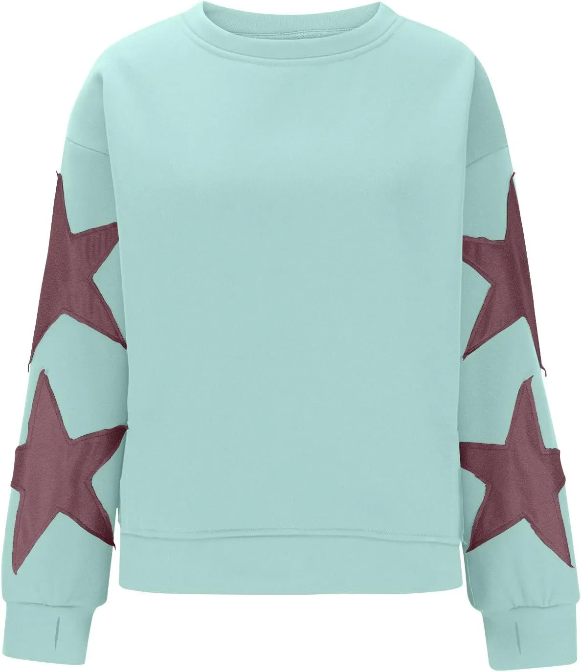 Sweatshirt for Women Fall Fashion Hoodies Oversized Crewneck Long Sleeve Sweatshirt Trendy Star Print Pullover