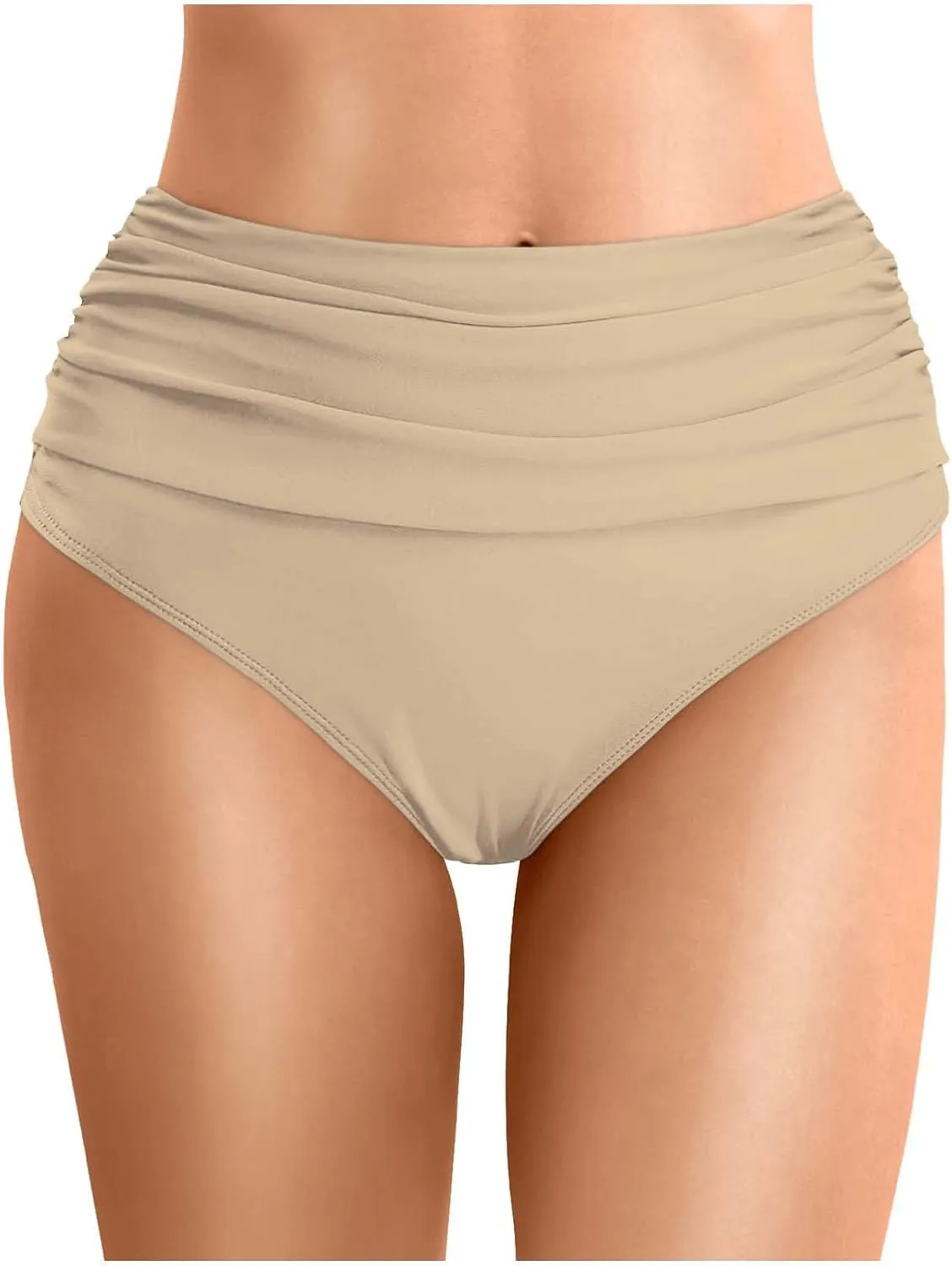 Swim Shorts Women High Waisted Bikini Bottom Ruched Bathing Suit Swim Bottom