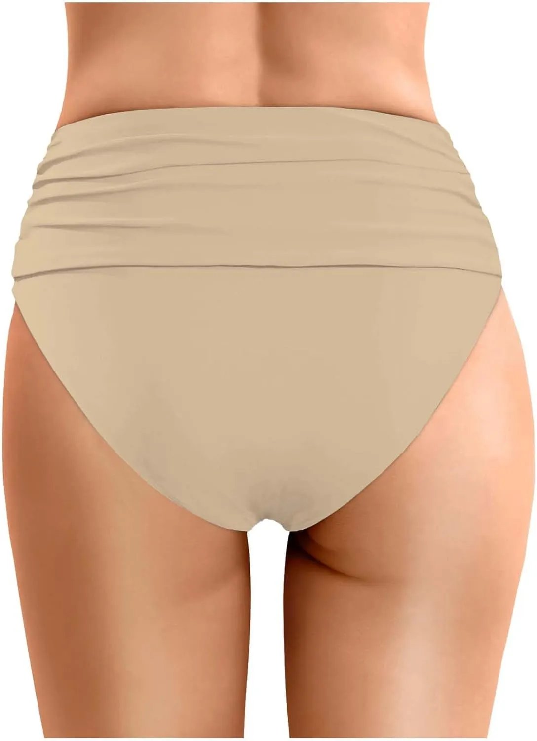 Swim Shorts Women High Waisted Bikini Bottom Ruched Bathing Suit Swim Bottom
