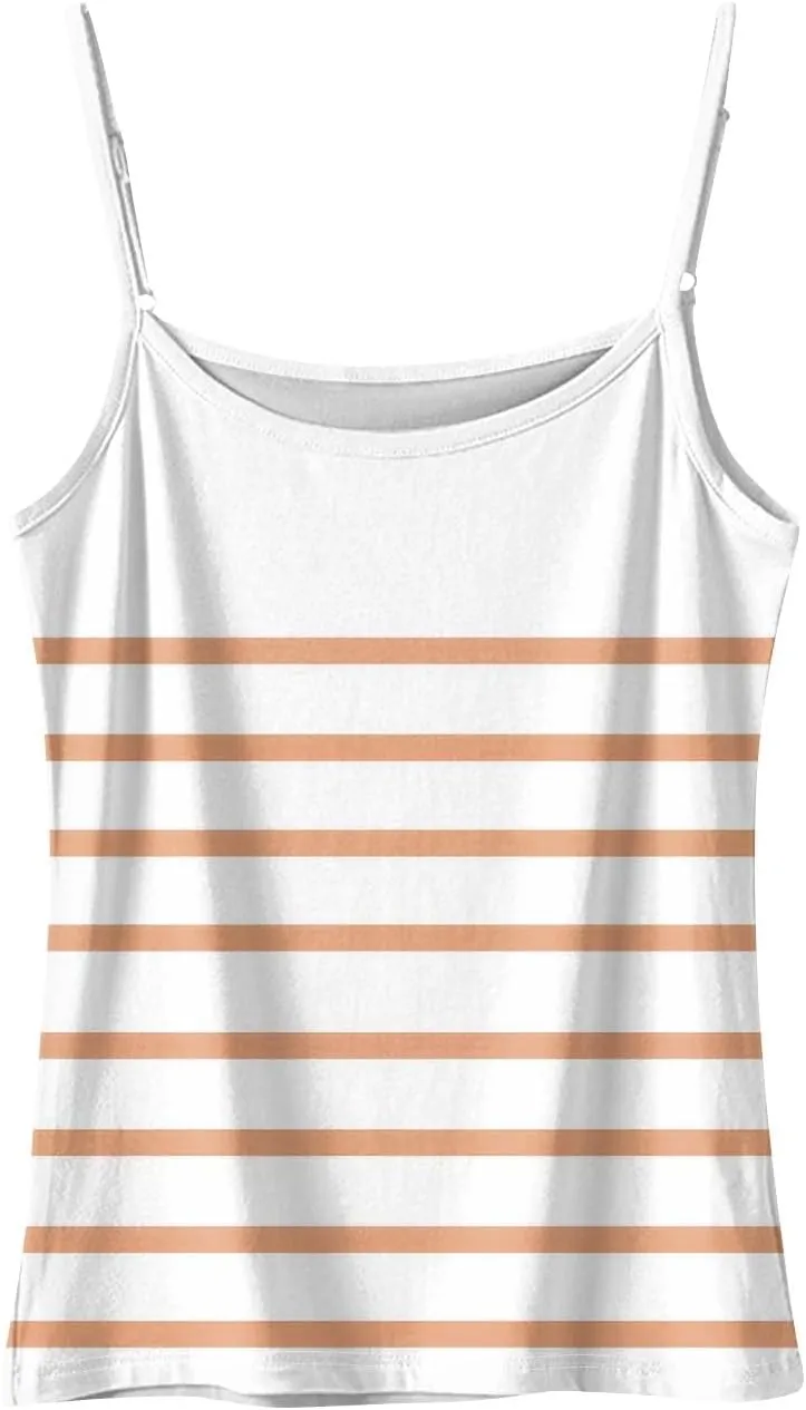 Tank Tops for Women 2025 Summer Loose Fit Spaghetti Straps Cami Top Scoop Neck Flowy Workout Sleeveless Shirts