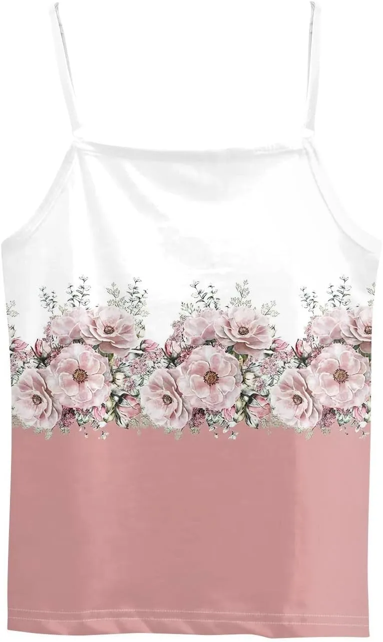Tank Tops for Women 2025 Summer Loose Fit Spaghetti Straps Cami Top Scoop Neck Flowy Workout Sleeveless Shirts