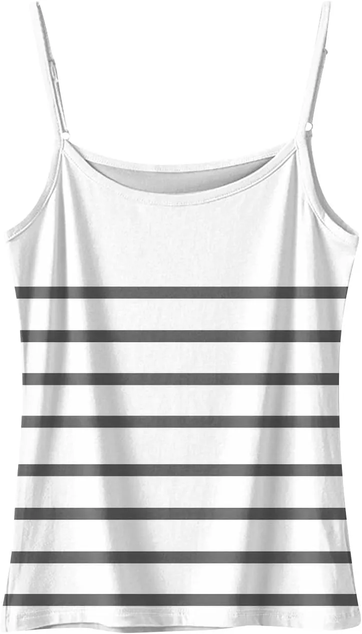 Tank Tops for Women 2025 Summer Loose Fit Spaghetti Straps Cami Top Scoop Neck Flowy Workout Sleeveless Shirts