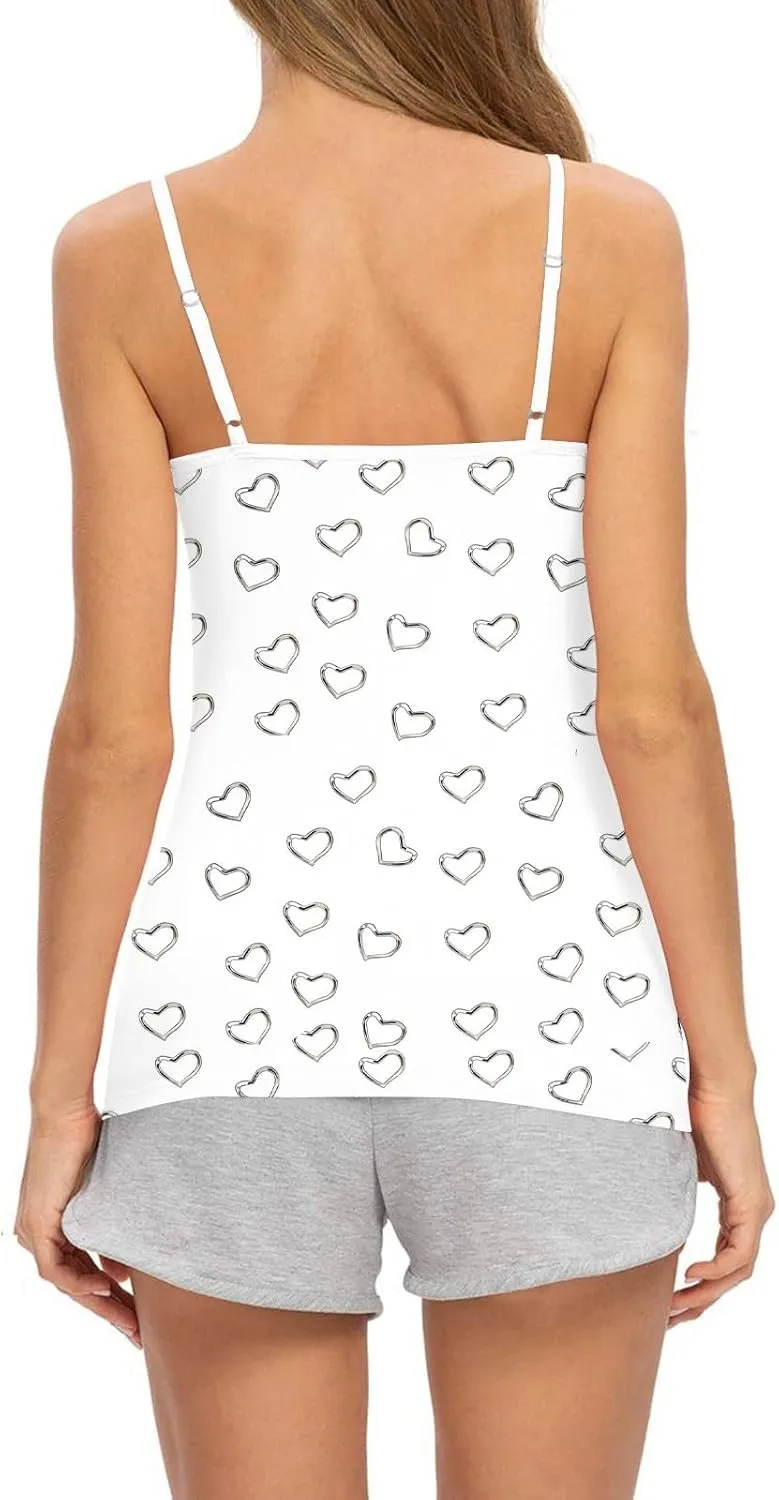 Tank Tops for Women 2025 Summer Loose Fit Spaghetti Straps Cami Top Scoop Neck Flowy Workout Sleeveless Shirts