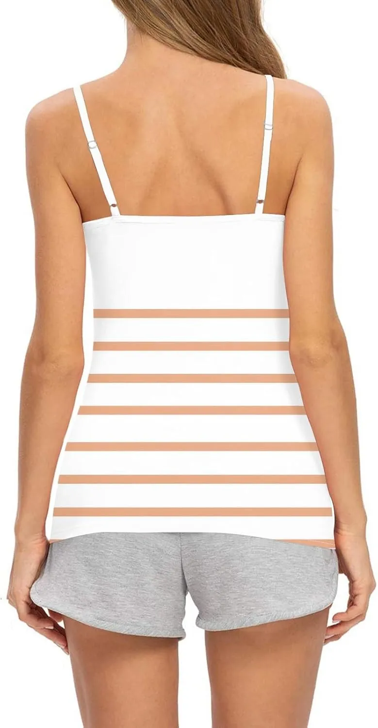 Tank Tops for Women 2025 Summer Loose Fit Spaghetti Straps Cami Top Scoop Neck Flowy Workout Sleeveless Shirts