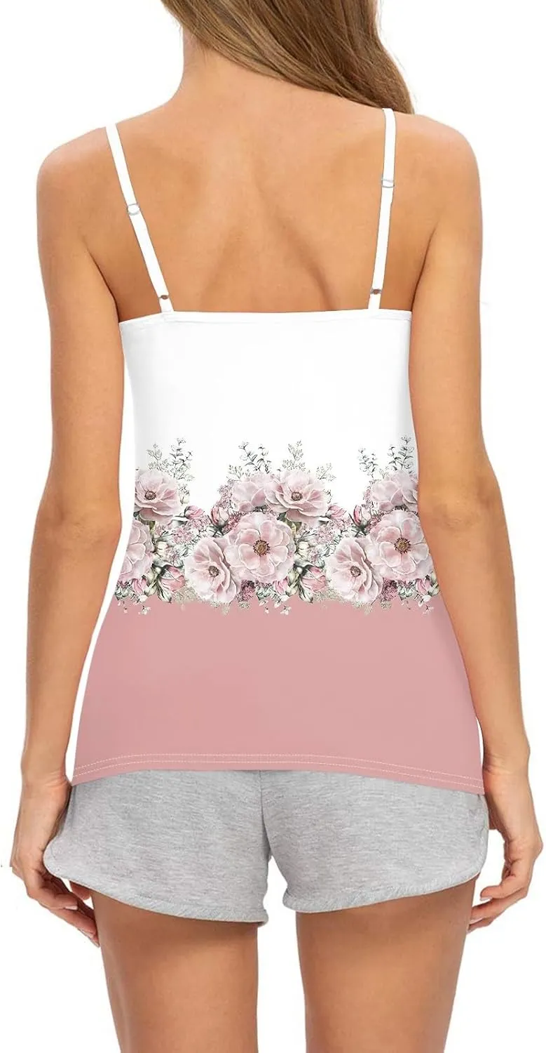 Tank Tops for Women 2025 Summer Loose Fit Spaghetti Straps Cami Top Scoop Neck Flowy Workout Sleeveless Shirts