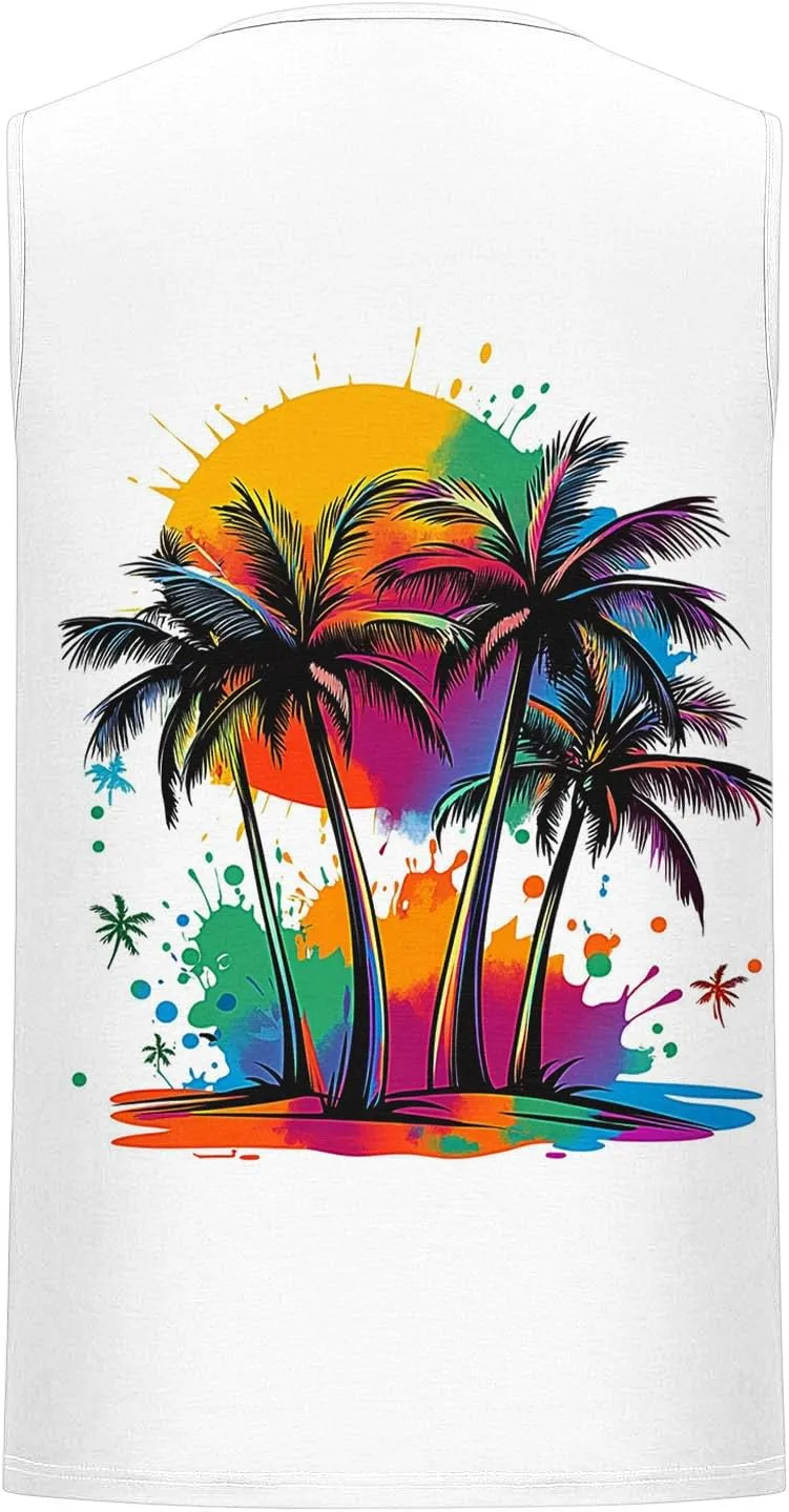 Tank Tops Men Casual Cotton Undershirt Workout Muscle Shirt Hawaiian Beach Sleeveless Shirts Summer T Shirt