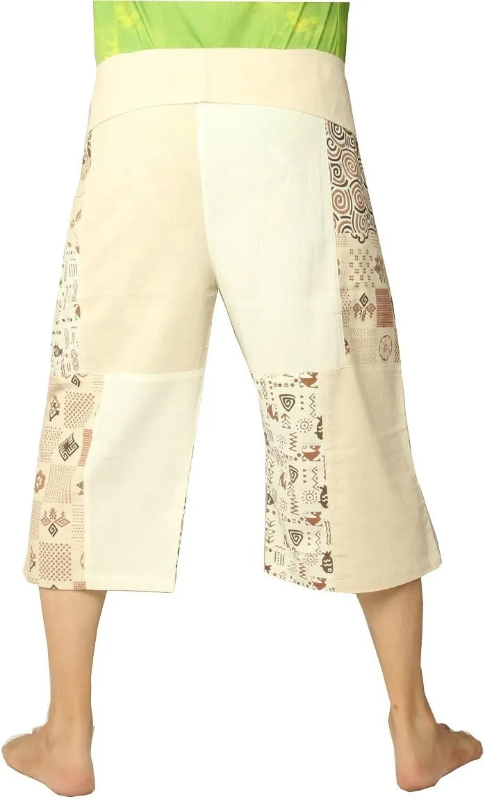 Thai Fisherman Wrap Pants Short Patchwork Shorts