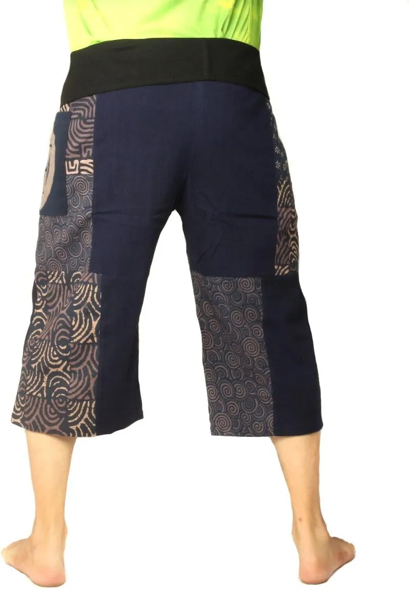 Thai Fisherman Wrap Pants Short Patchwork Shorts
