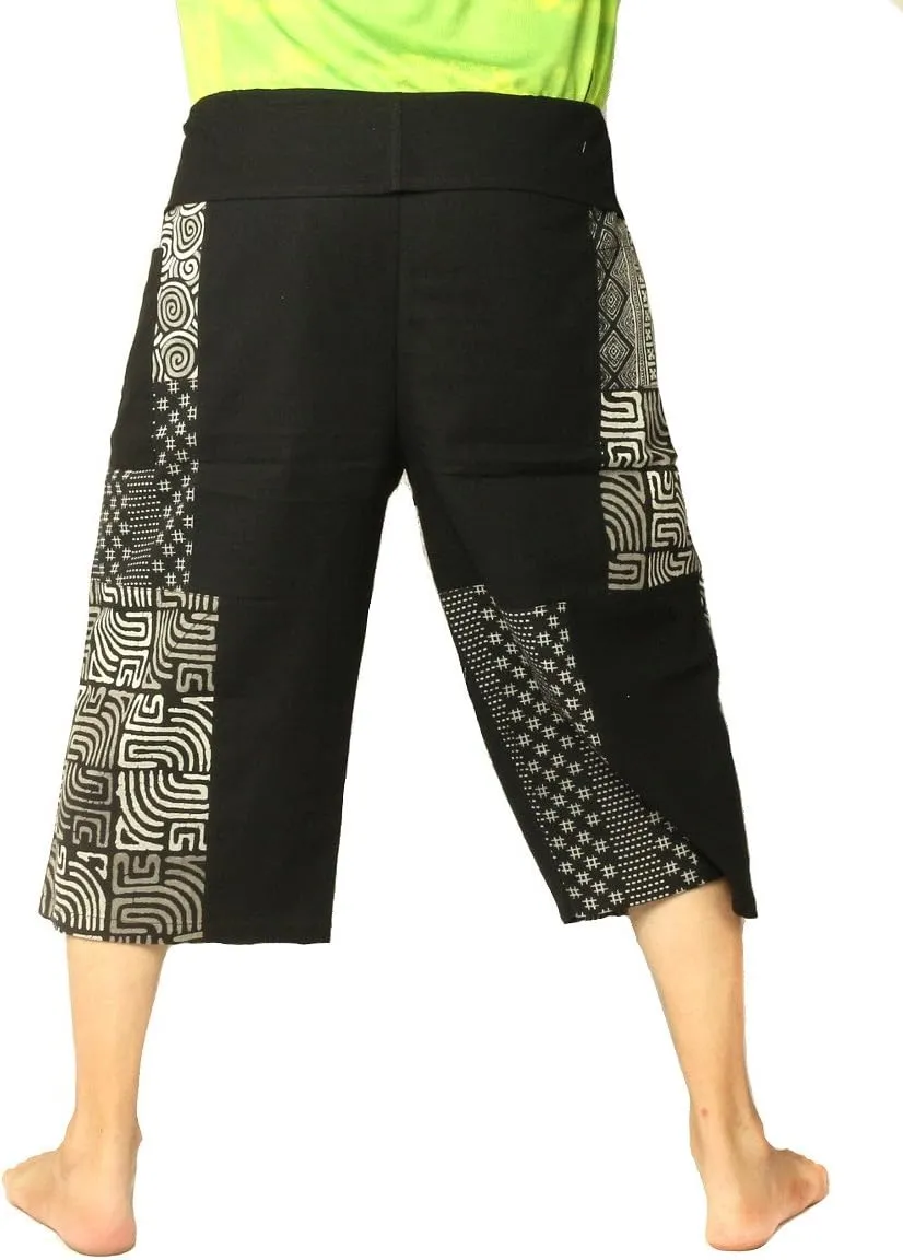 Thai Fisherman Wrap Pants Short Patchwork Shorts