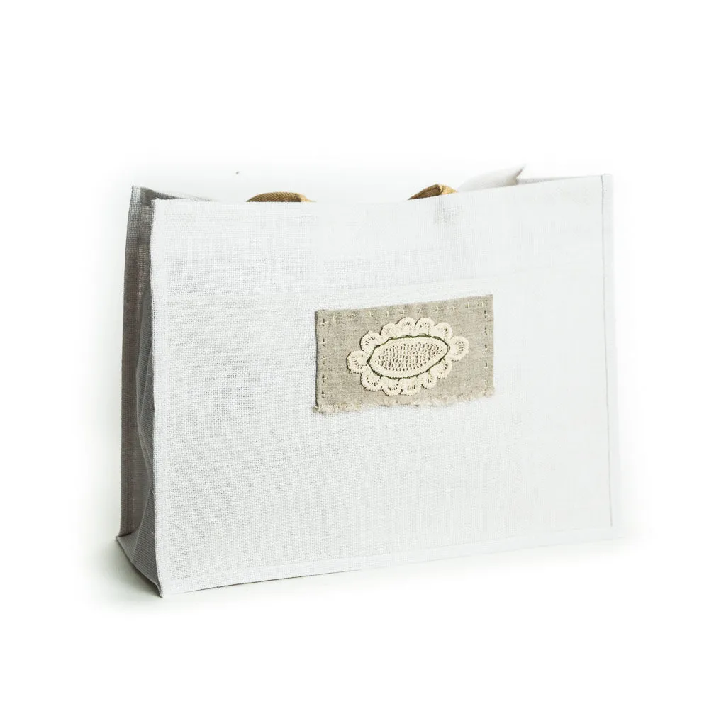 Tori Jute Bag- White