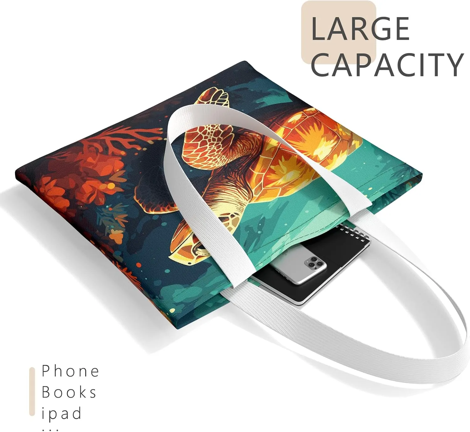 Tote Bag, Canvas Tote Bag for Women, Large Lightweight Reusable Canvas Handbags, Cotton Folding Shoulder Cloth Handbag