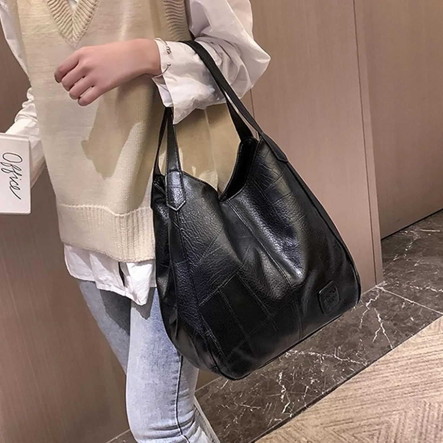 Tote Bag for Women Top Handle Satchel Purse Women's Faux Suede Hobo Bag