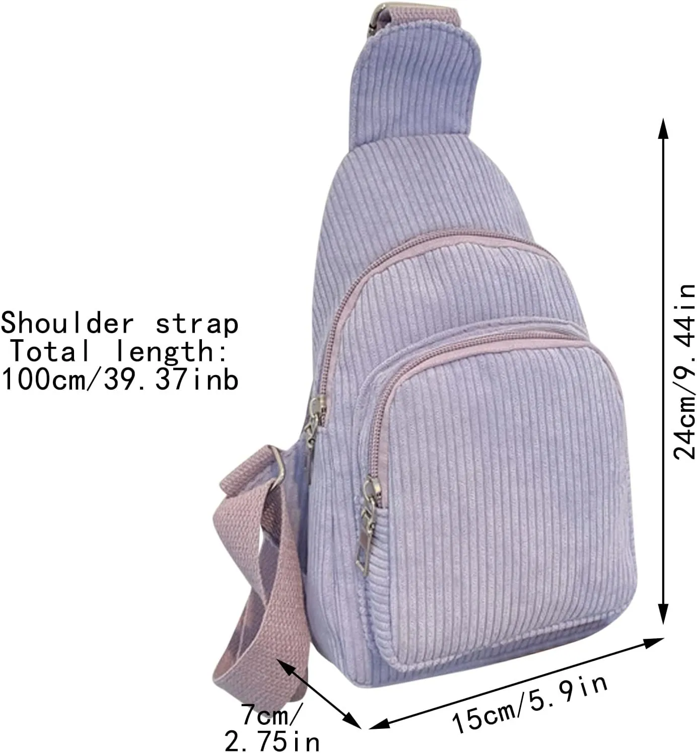 Tote Bag For Women Unisex Mini Y2K Corduroy Sling Bag Woman Shoulder Bag Chest Bag Purse Bag Package For Outdoor Sport