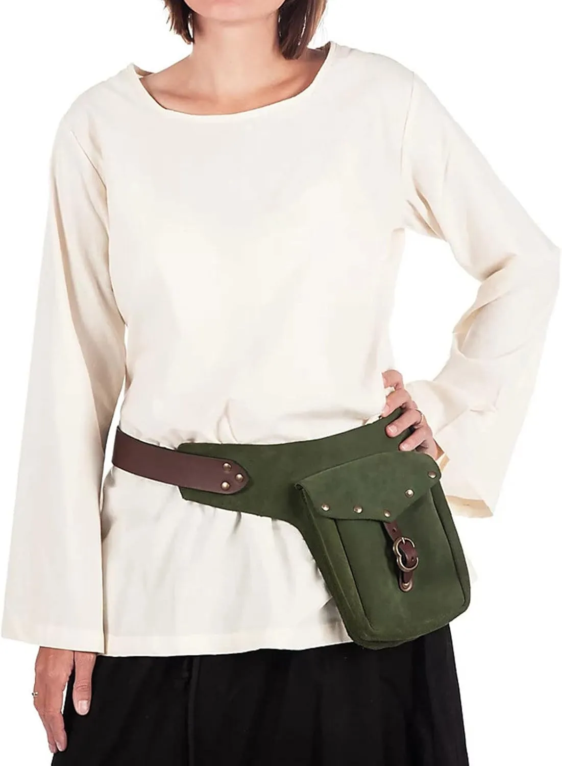Tote Bag For Women Vintage Medieval Waist Pack Bag Leather Small Purse Leather Sporting Riding Hip Fanny Waist Cos Play E