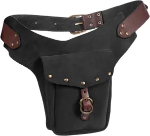 Tote Bag For Women Vintage Medieval Waist Pack Bag Leather Small Purse Leather Sporting Riding Hip Fanny Waist Cos Play E