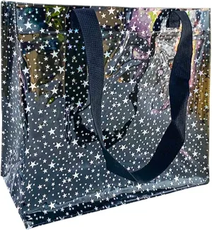 TotePrint 2PCS Clear Star Hand Bags - Versatile Waterproof, Embossed Star Work Shoulder Totes for Women