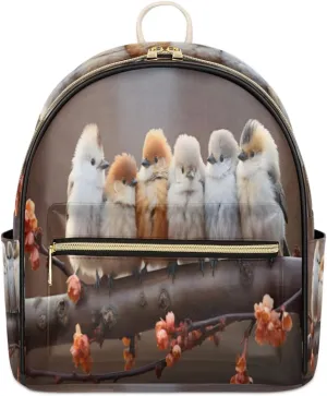 TropicalLife Animal Birds Backpack Purse for Women PU Leather Lightweight Ladies Shoulder Fashion Satchel Bags Travel Casual Daypack
