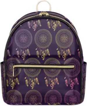 TropicalLife Dream Catcher Backpack Purse for Women PU Leather Lightweight Ladies Shoulder Fashion Satchel Bags Travel Casual Daypack Feather Boho Theme