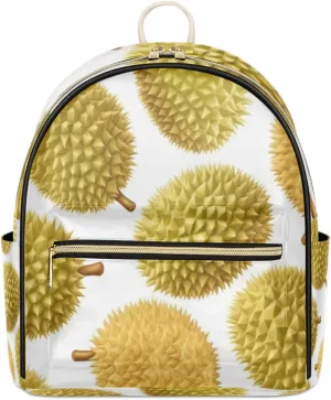 TropicalLife Durian Summer Fruit Backpack Purse for Women PU Leather Lightweight Ladies Shoulder Fashion Satchel Bags Travel Casual Daypack
