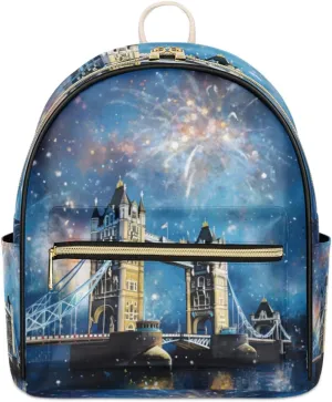 TropicalLife London Bridge City Backpack Purse for Women PU Leather Lightweight Ladies Shoulder Fashion Satchel Bags Travel Casual Daypack