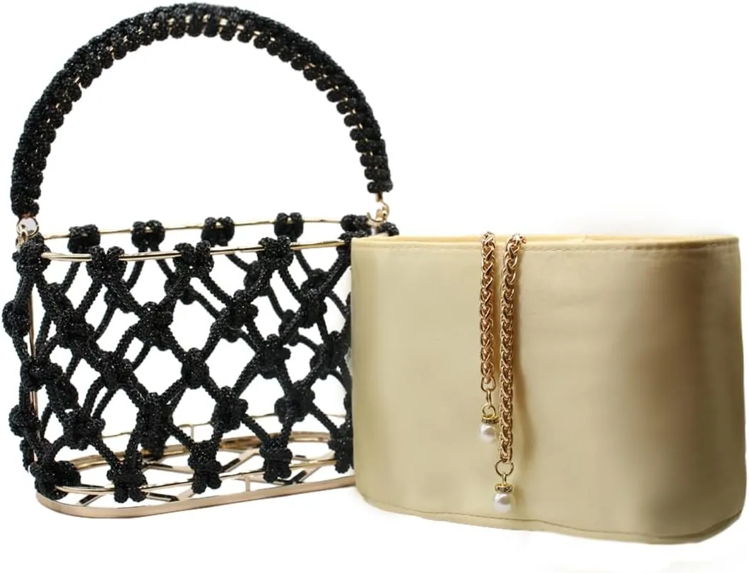 UMREN Women Rhinestone Evening Clutch Sparkly Top-Handle Bucket Bag Crystal Handbag Crossbody Bag for Cocktail Party Prom