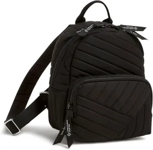 Vera Bradley Women's Cotton Mini Backpack Purse Bookbag, Black, One Size