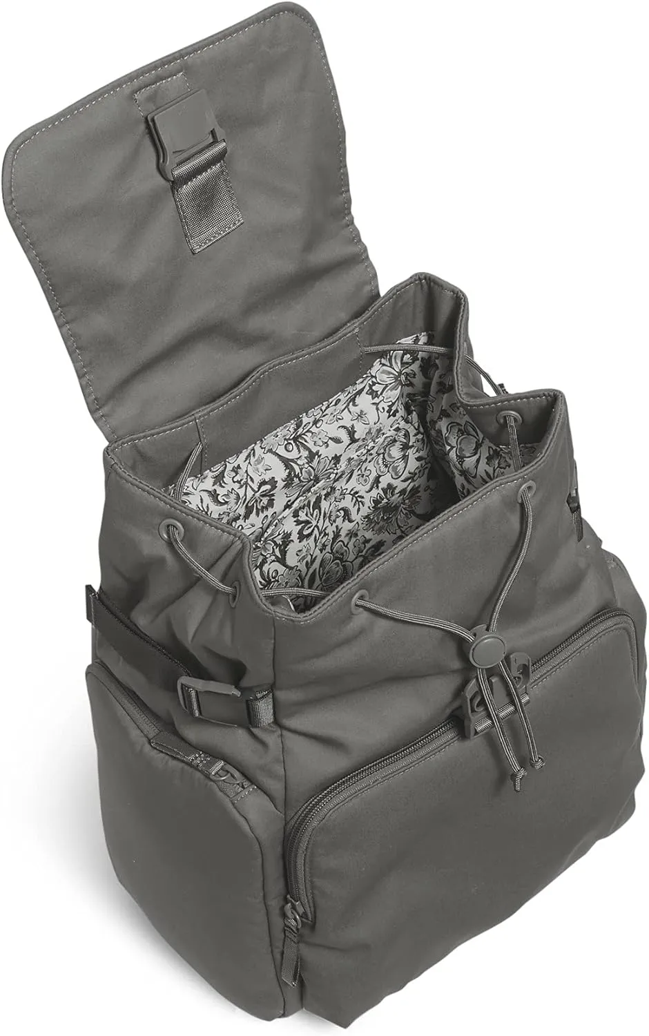 Vera Bradley Women's Cotton Utility Backpack, Galaxy Gray - Recycled Cotton, One Size