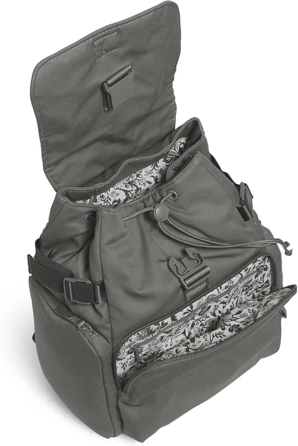 Vera Bradley Women's Cotton Utility Backpack, Galaxy Gray - Recycled Cotton, One Size