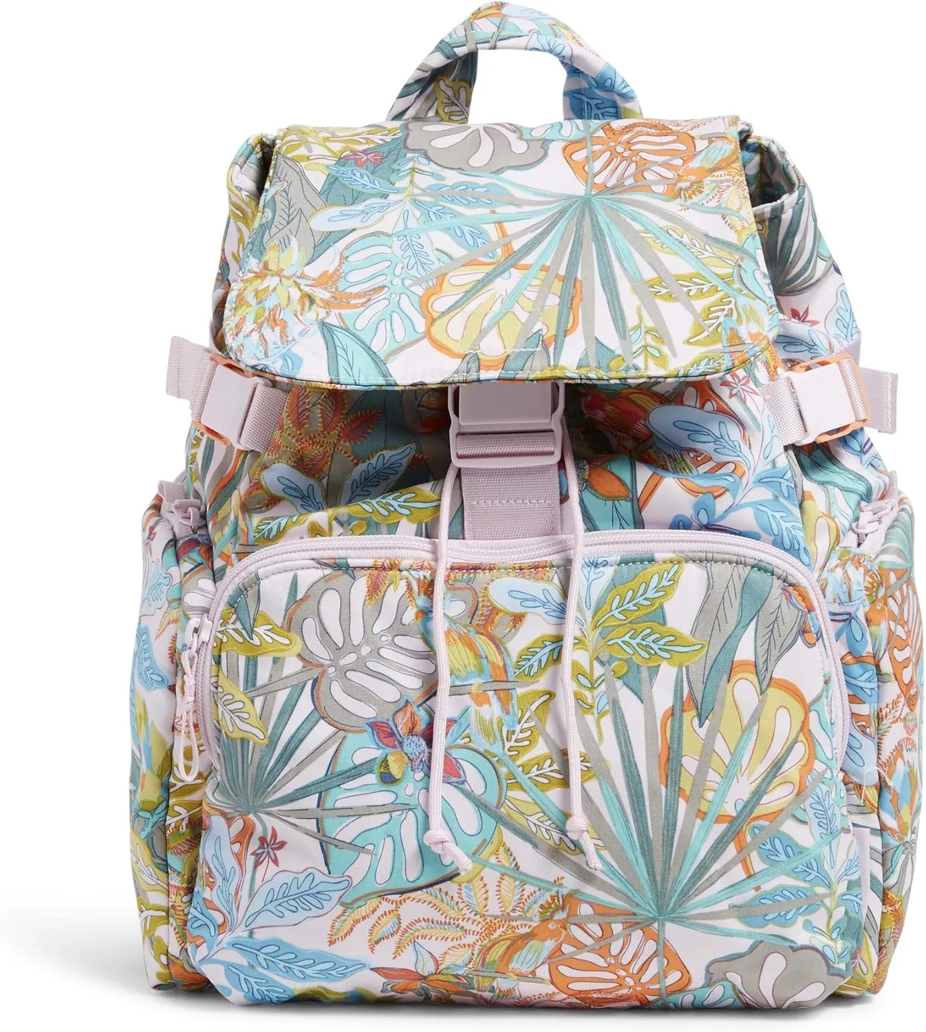 Vera Bradley Women's Cotton Utility Backpack, Rain Forest Canopy - Recycled Cotton, One Size