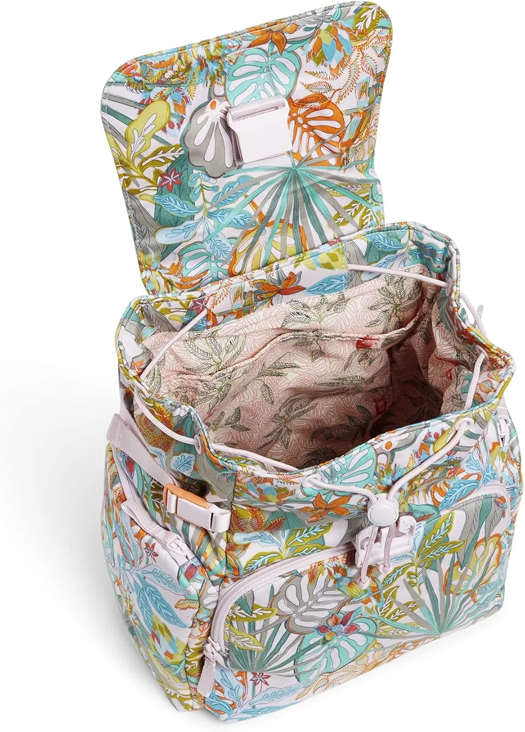 Vera Bradley Women's Cotton Utility Backpack, Rain Forest Canopy - Recycled Cotton, One Size