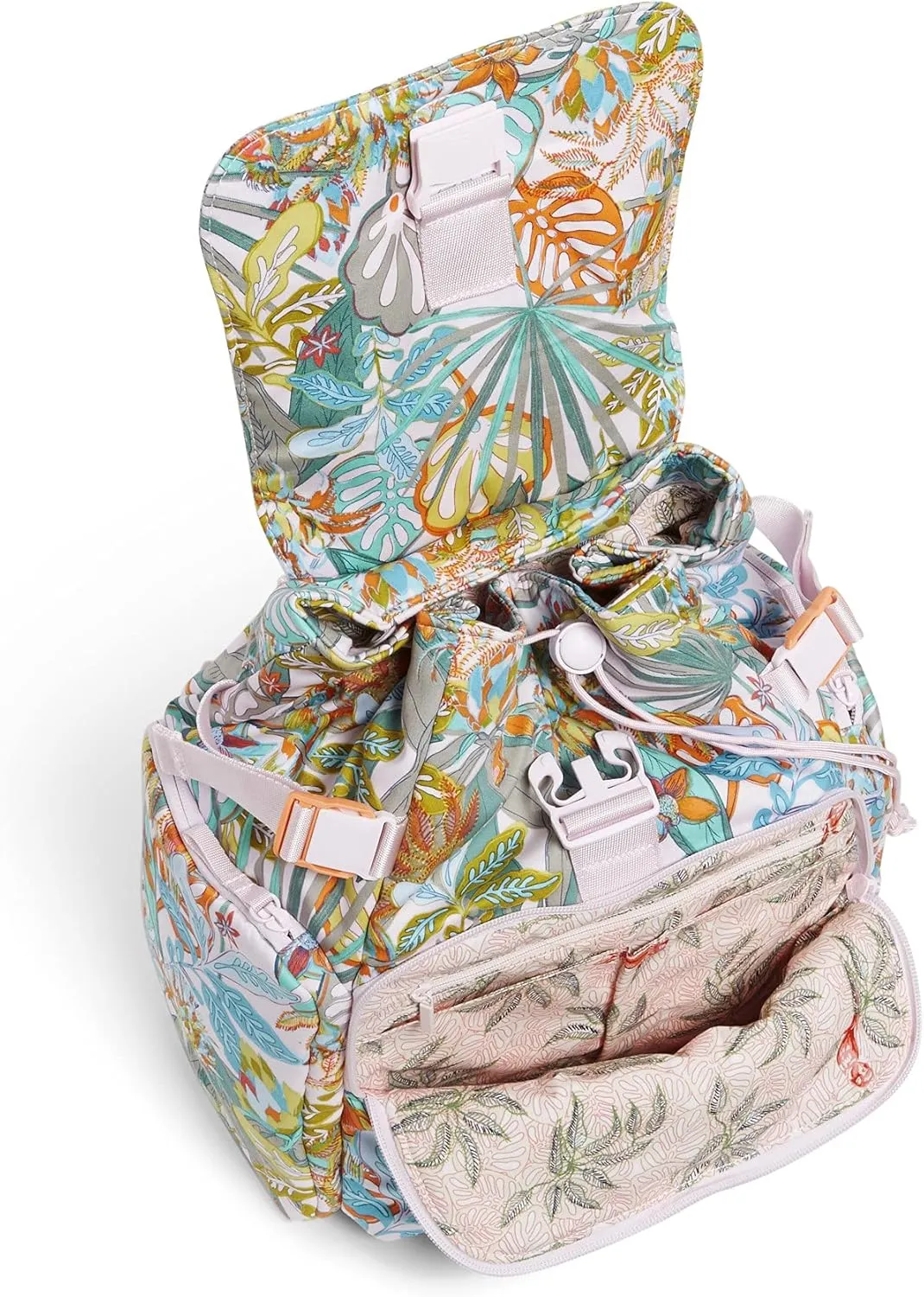Vera Bradley Women's Cotton Utility Backpack, Rain Forest Canopy - Recycled Cotton, One Size