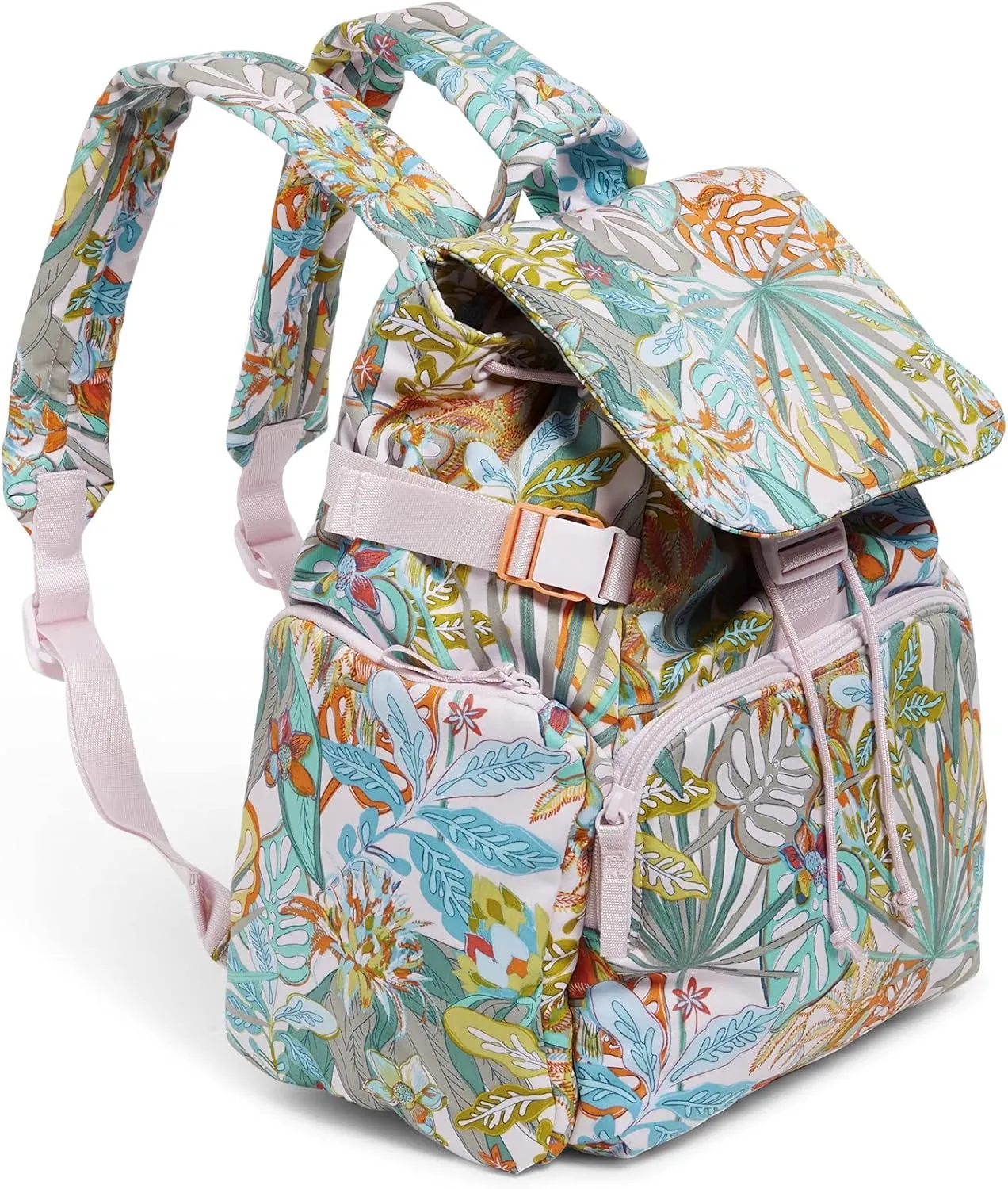 Vera Bradley Women's Cotton Utility Backpack, Rain Forest Canopy - Recycled Cotton, One Size