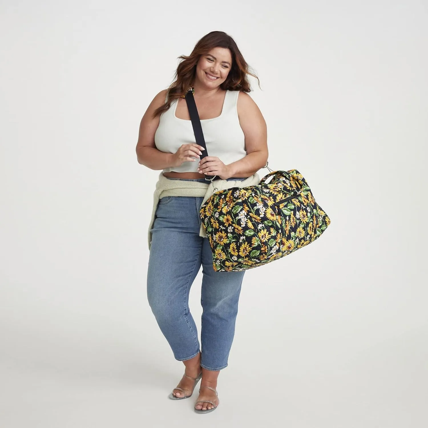Vera Bradley Women's Performance Twill Large Travel Duffle Bag, Olive Leaf, One Size