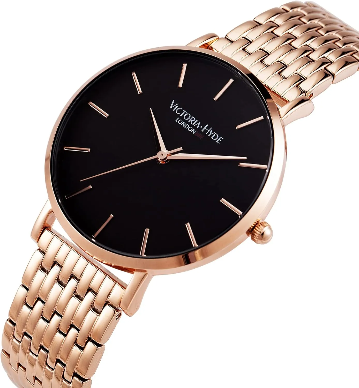 VICTORIA HYDE Couple Watches for Men Women Genuine Leather Strap Stainless Steel Mesh Band His and Hers Waterproof Quartz Wristwatch Gifts Set for Lovers
