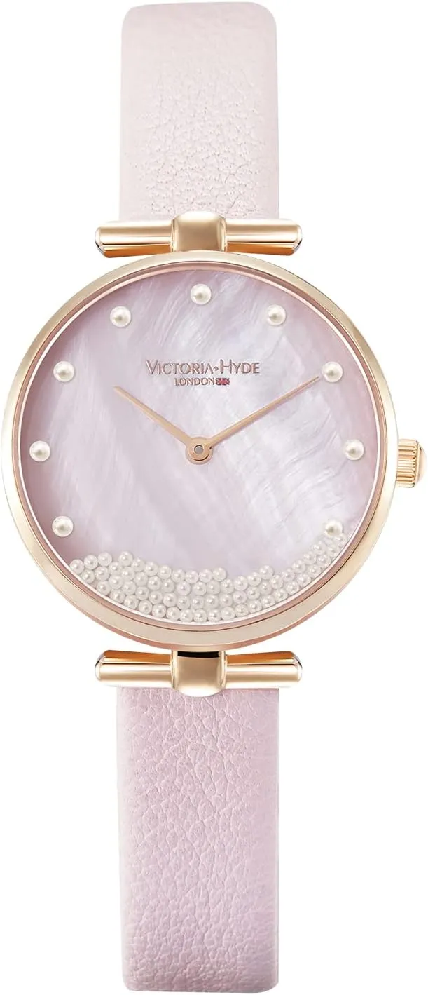 VICTORIA HYDE Women's Watch Sets Silver Ladies Watch with Mother of Pearl Dial Wrist Watch Bangle Set