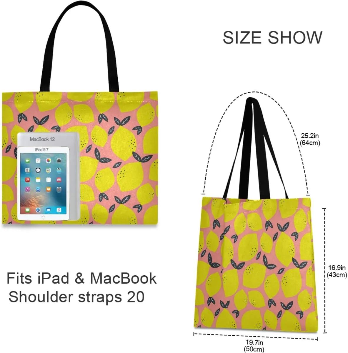 visesunny Canvas Shoulder Bags For Women Waterproof Tote Handbags For Teens Beach School Daily Working