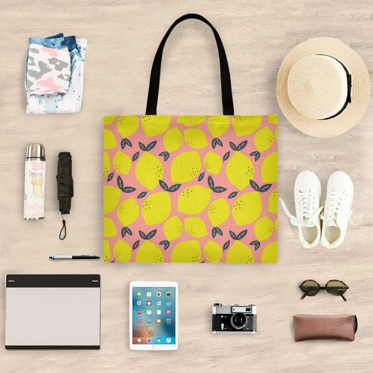 visesunny Canvas Shoulder Bags For Women Waterproof Tote Handbags For Teens Beach School Daily Working