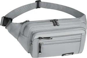 Waist Pack Bag Fanny Pack for Men&Women Hip Bum Bag with Adjustable Strap for Outdoors Workout Traveling Casual Running Hiking Cycling (Grey-1)