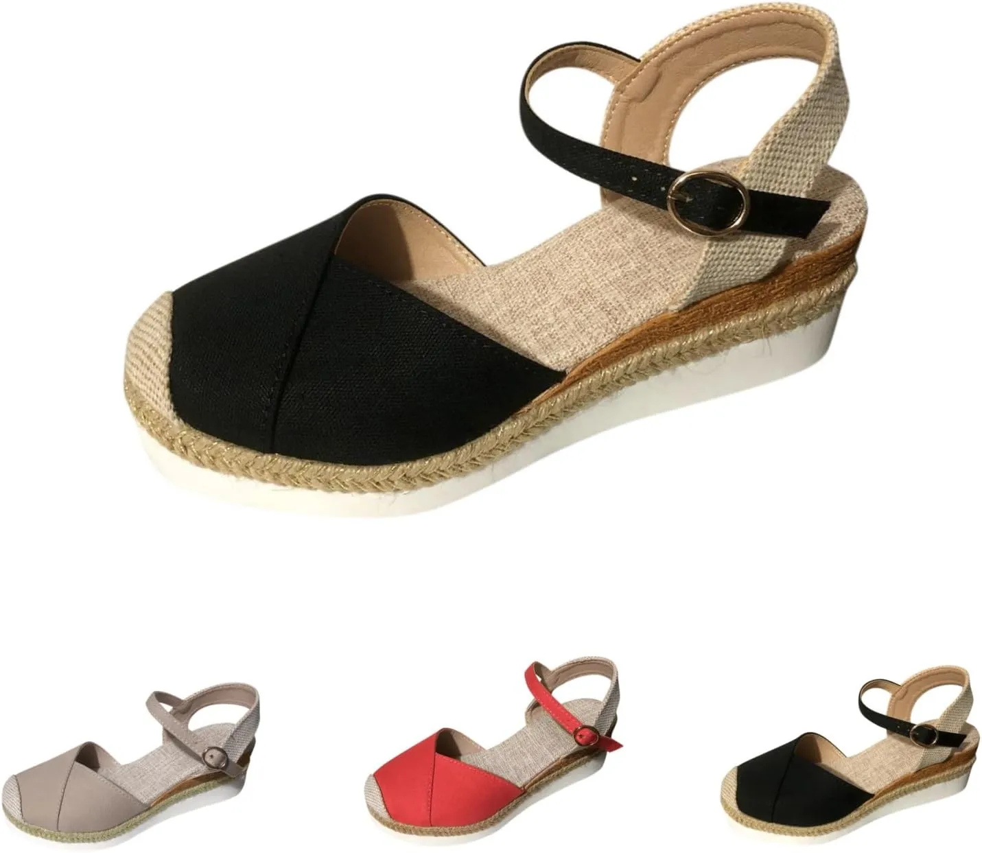 Wedge Sandals for Women Dressy Orthopedic Platform Summer Walking Flat Ankle Strap Fashion Strappy Anti-Slip Sandals