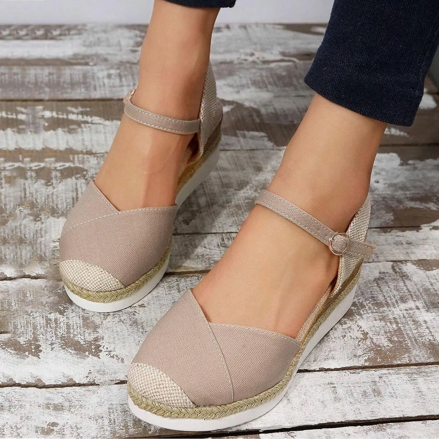 Wedge Sandals for Women Orthopedic Platform Summer Comfy Flat Open Toe Ankle Strap Strappy Fashion Outdoor Shoes