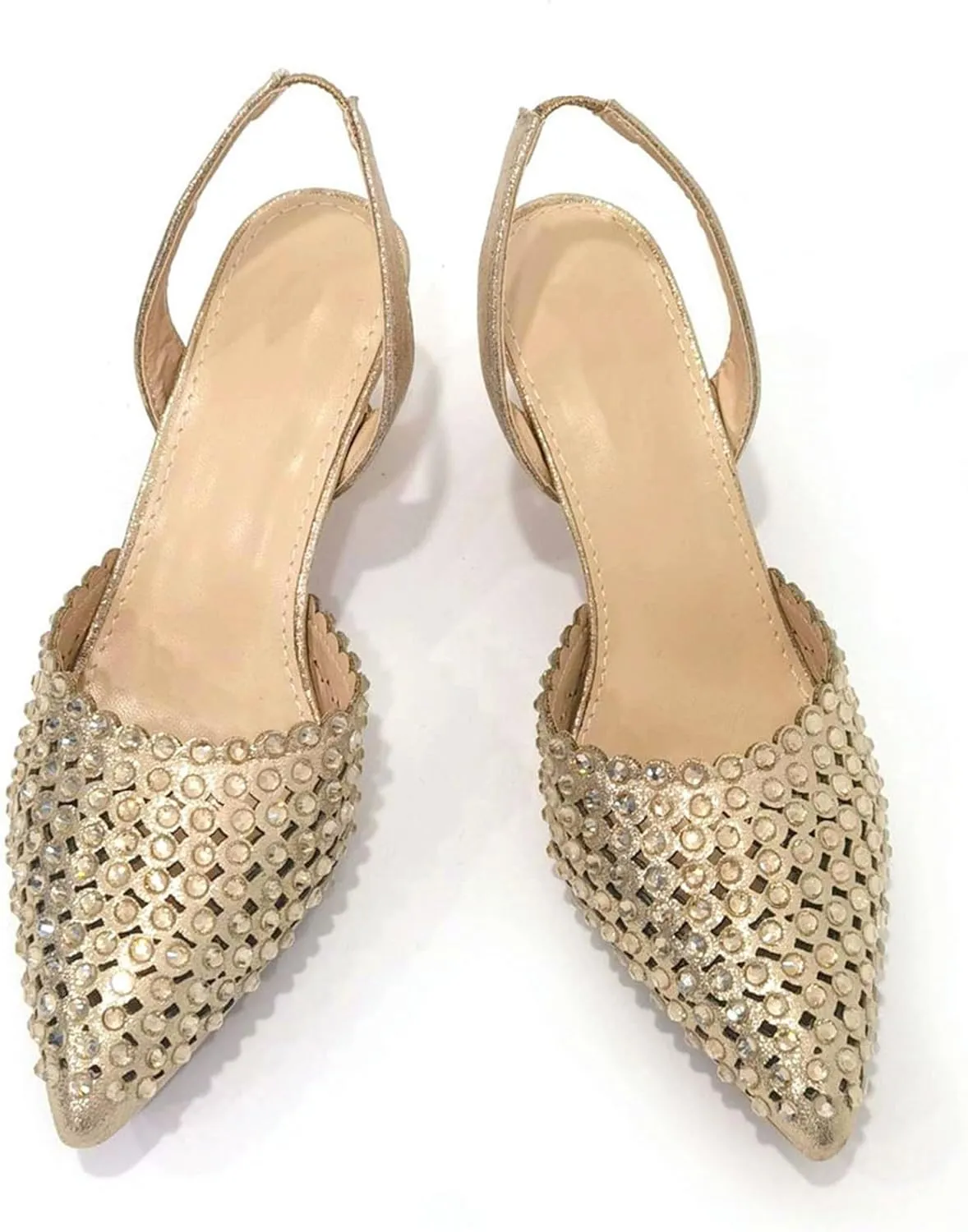 Women Italian Shoes and Bag Set, Rhinestone Pointed Toe Heels Large Capacity Clutch Bag for Wedding Bridal Evening Party