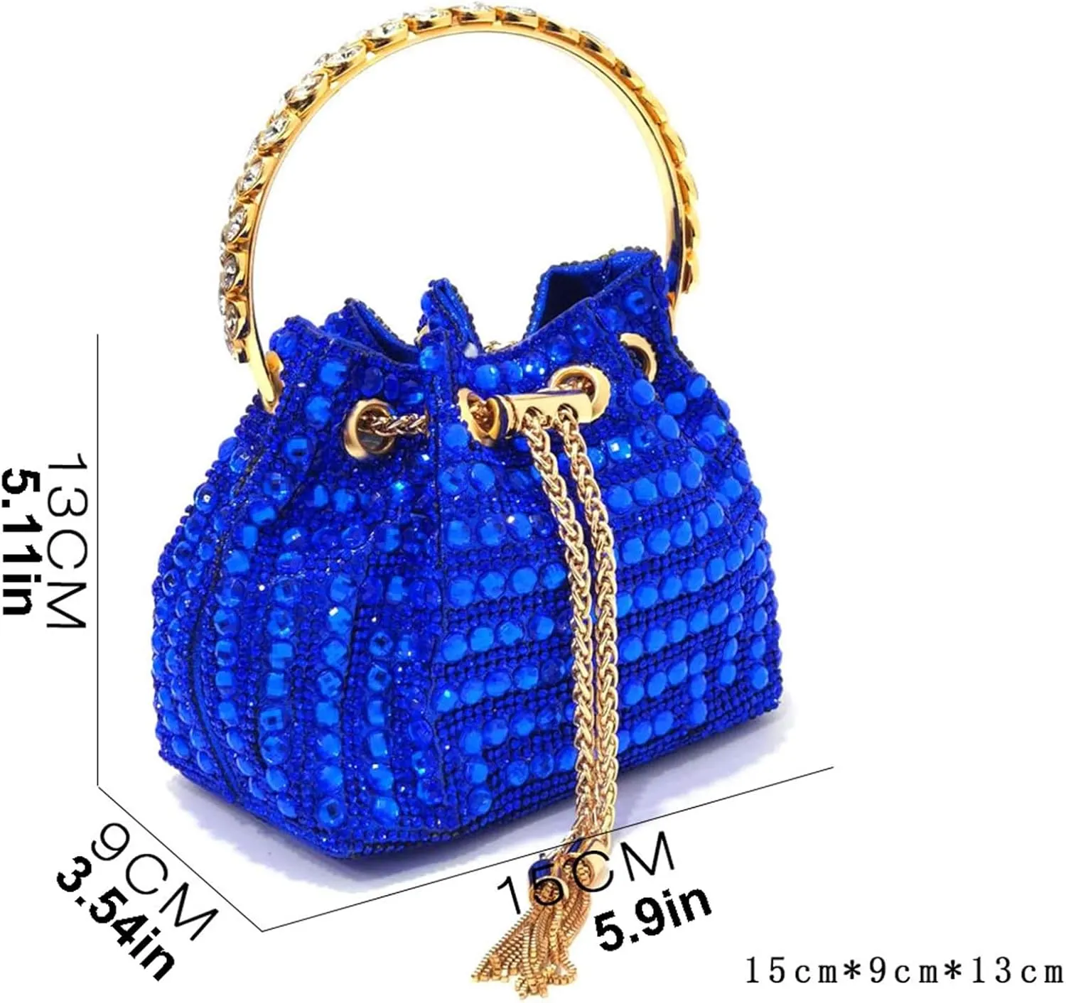 Women Italian Shoes and Bag Set, Rhinestone Pointed Toe Heels Large Capacity Clutch Bag for Wedding Bridal Evening Party