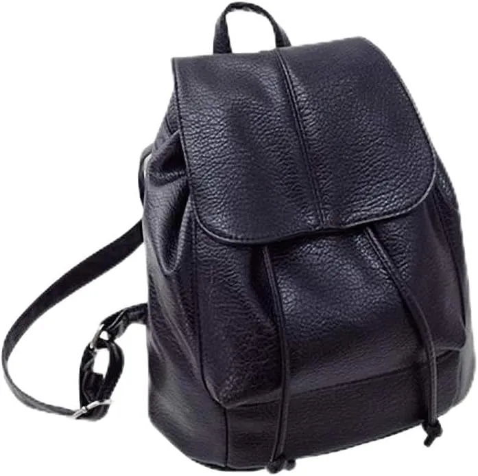 Women Leather Satchel Shoulder Backpack School Bags Travel bags Black